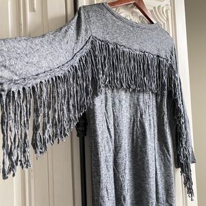 NWT Zadig & Voltaire Grey Fringe Dress